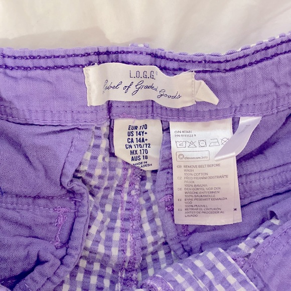 L.O.G.G Purple Plaid Shorts - Size 14Y - Picture 3 of 3